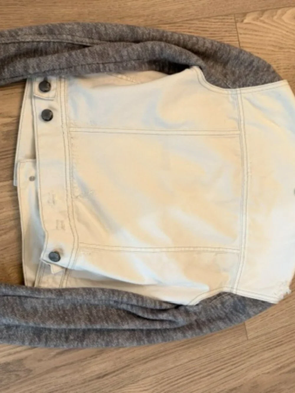 Free People White Jean Jacket with Heather Gray Sleeves - Picture 8 of 10